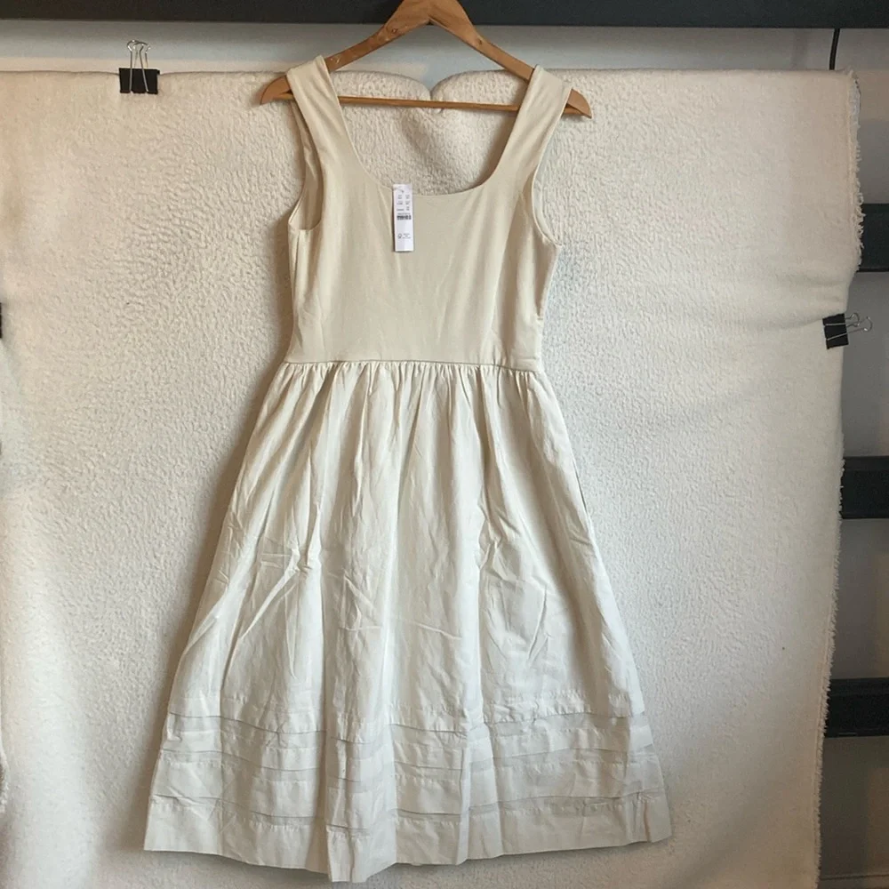 J. Crew Cream Scoop-Neck Midi Dress